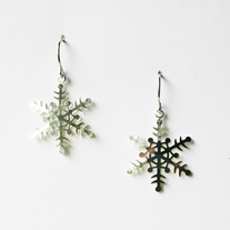 Snowflake Dangle Earrings - Silver or Gold