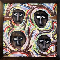 four faces - original oil painting