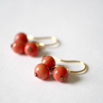 Coral Trio Earrings - Vintage Baubles