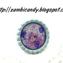 Adjustable blue zambicandy design ring
