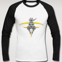 "TOTEM (Eye Gaze)" Raglan Shirt for Men (Black/White)