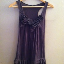 Cloth Rose Scoop Neck Dress