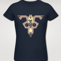 "WINGED (Eye Gaze)" American Apparel Slim Fit for Women (Navy)