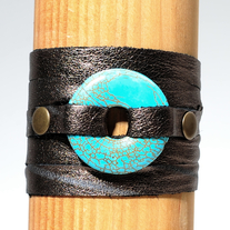 gunmetal Tie-on turquoise necklace