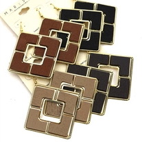Square Wood Earrings