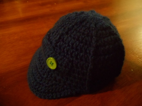 Crochet Baseball Hat W/Buttons