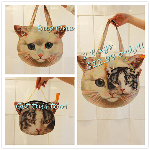 Cat Face Tote Bag Shopper 