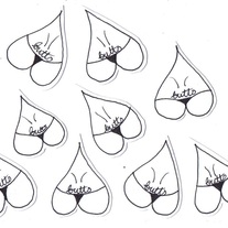 20 'Butts' Sticker Flakes #2