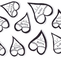 20 'Butts' Sticker Flakes #3