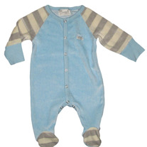 Coccoli Infant Velour Footie Pajamas- Blue