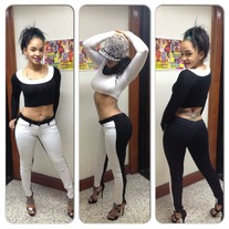 BLACK/WHITE PANTS