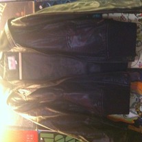 Dark Brown Faux Leather Bomber Jacket L