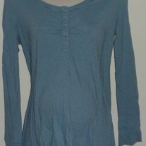 Long Sleeve Blue Stripe Shirt-Liz Lange Maternity Size Large