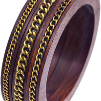Wooded & Chained Bangle Set