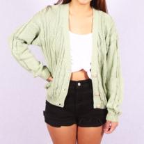 Light green knit cardigan