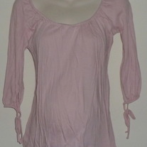 Pink Top with Ties at Sleeves-Liz Lange Maternity Size Small  CLTE1