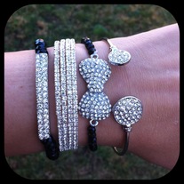 Black Bow Bracelet Set 