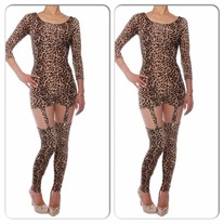 CHEETAH SUSPENDER BODYSUIT