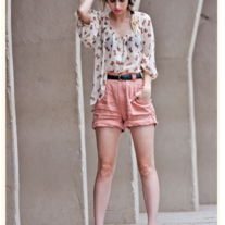 American Apparel linen pleated shorts