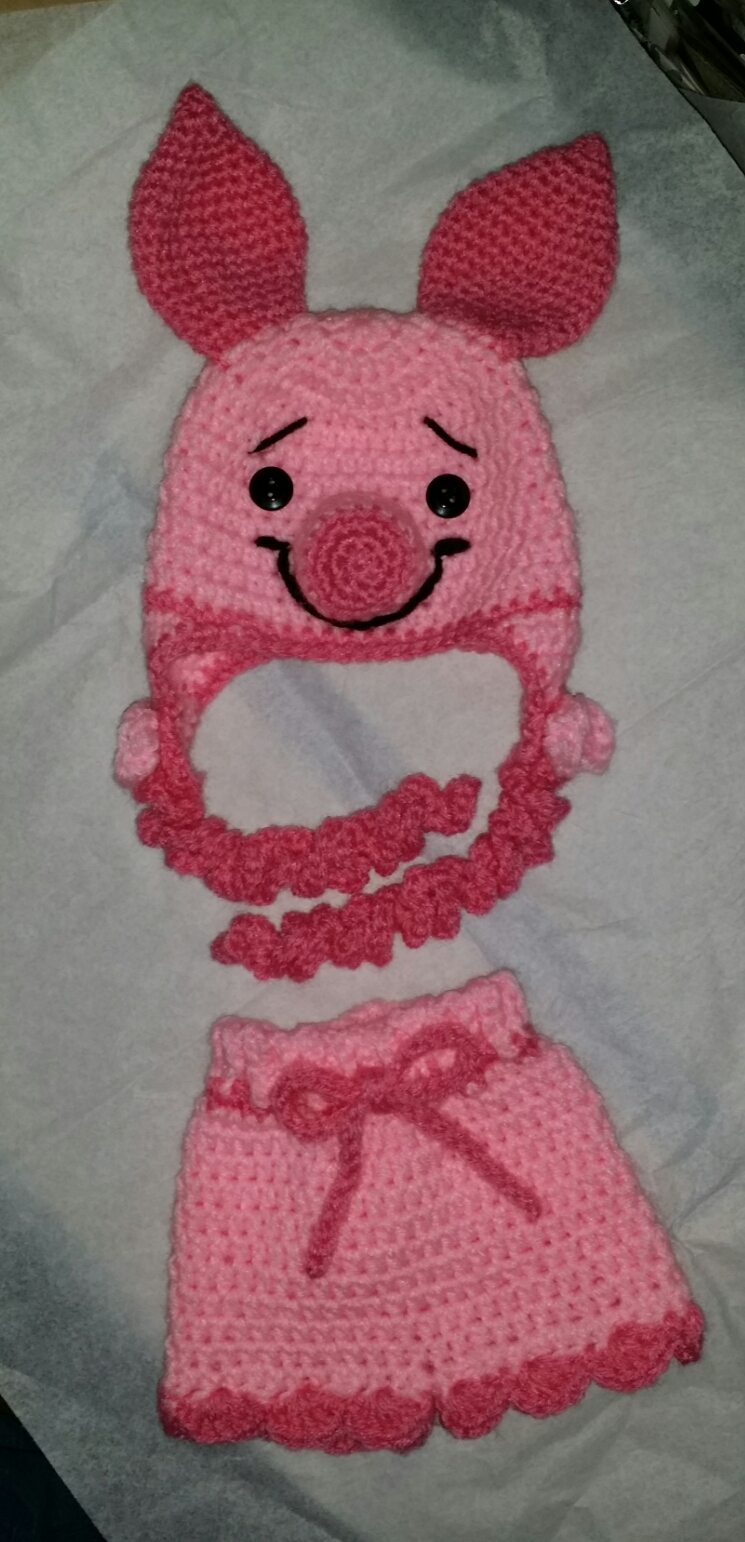 Pink Pig hat and diaper cover set ? Just a Thot designs ...