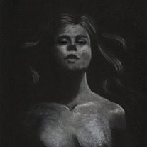 BlackWater - Original drawing by Heather Rose