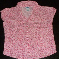 Pink/Red Floral Short Sleeve Shirt-Old Navy Size 3T