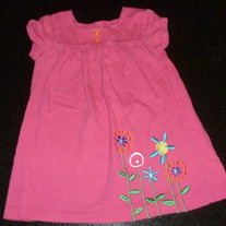 Pink Dress With Flowers-Carters Size 24 Months
