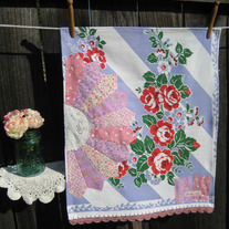 sweet violet vintage tea towel