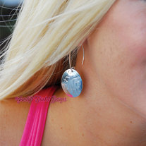 Easton Preppy Sterling Silver Plated Engraved MONOGRAM Personalized Drop EARRINGS