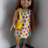 Multi color Polka dot babydoll top, shorts,purse 3 pc.