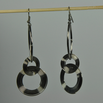 Spiral oval flexible metal hook earrings