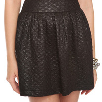 M black glitter diamond-weave punk full pleated mini skirt