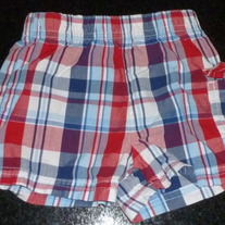 Red/White/Blue Plaid Shorts-Garanimals Size 3-6 Months