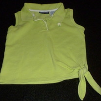 Lime Green Shirt with Tie at Bottom-Chole's Closet Size 5/6