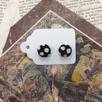 Black Patterned Button Earrings *More patterns available 