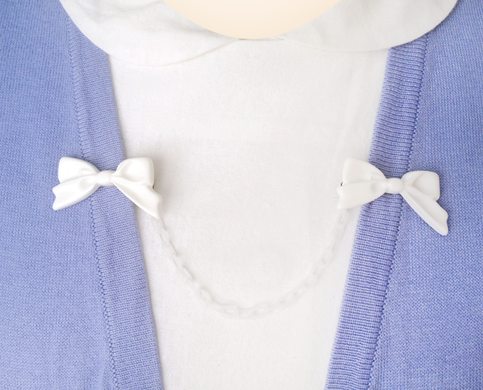 handmade white bow sweater clips