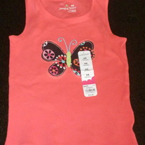 Pink Tank Top with Butterfly-NEW-Jumping Beans Size 6X
