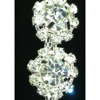 Crystal Sparkly Trim Flower pattern(chain backing)(yd)