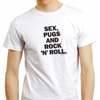 Sex, Pugs and Rock 'N' Roll Tee :: White