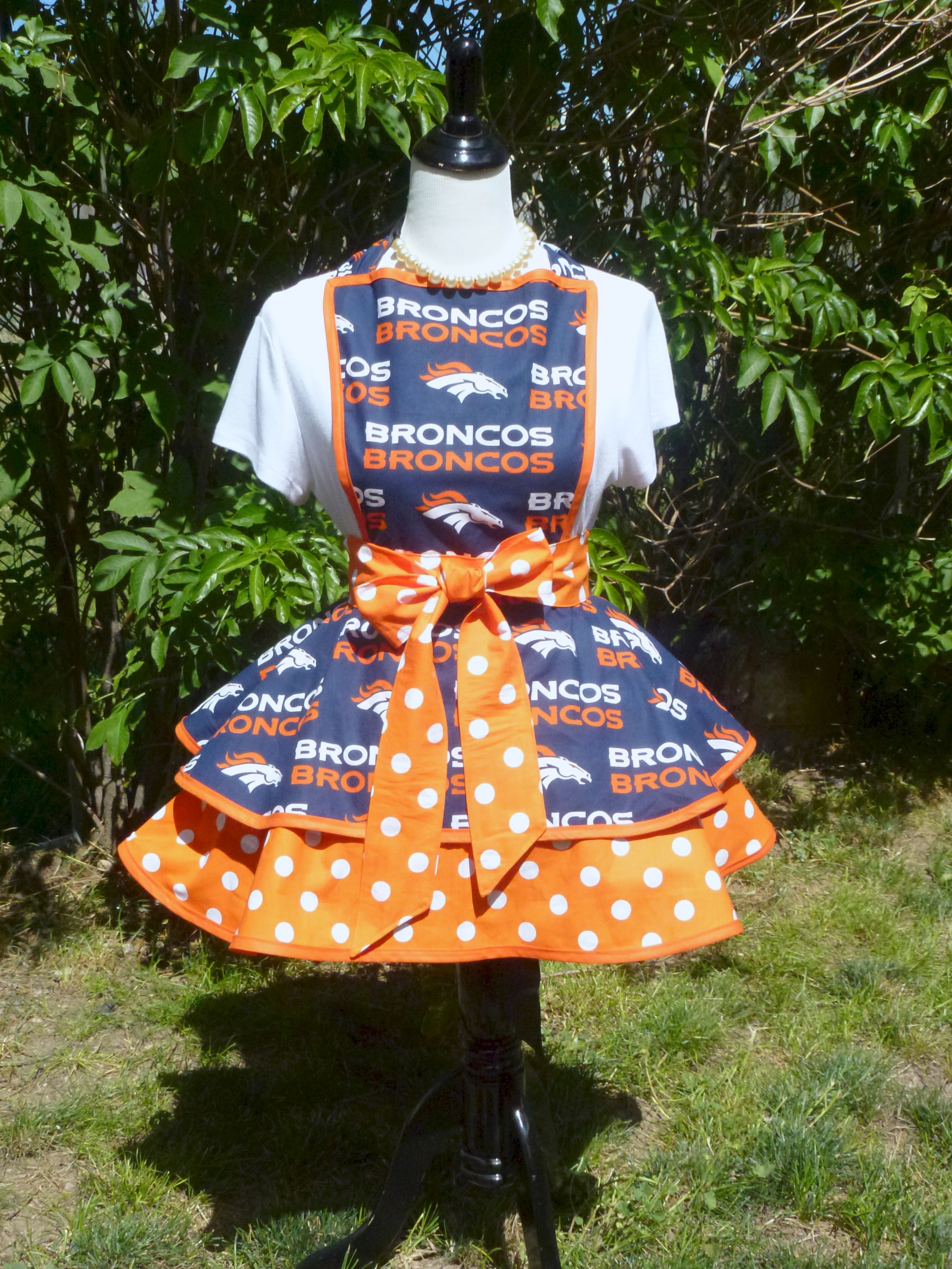 Denver Bronco's Womens Flirty Apron, Bronco's, Football Team Aprons on Storenvy