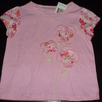 Pink Shirt with Flowers-NEW-First Impressions Size 24 Months