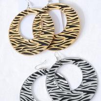 Zebra Print Dangle Earrings