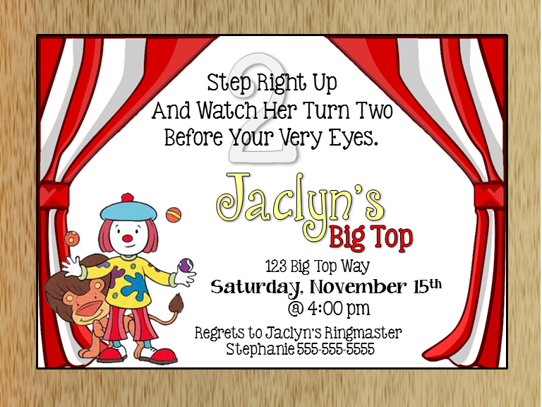 jojos circus birthday invitation macanne designs online store circus invitation