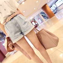 Washed Out Flanging Denim with Belt