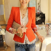 Floral Printed Cuff Blazer