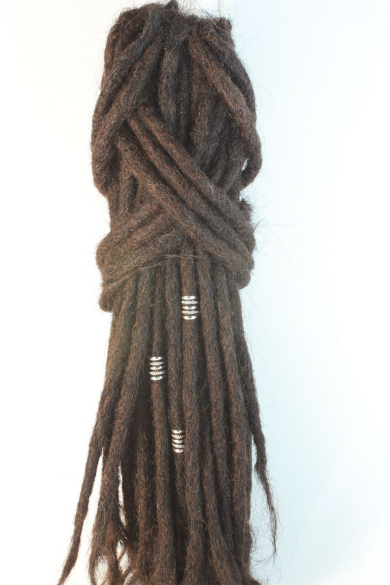 2 X 5 coil Dreadlock Bead cuffs Sterling Silver on Storenvy