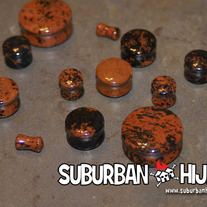 Natural Mahogany Obsidian Stone Saddle Plugs 