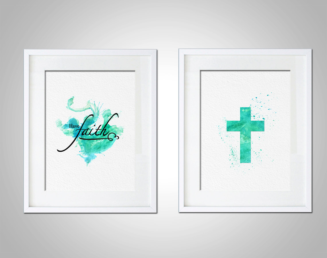 Christian Home Decor Wall Art | watercolor art print religious christian typography set of Christian Home Decor Wall Art | watercolor art print religious christian typography set of