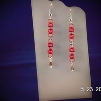 Red Steampunk Earrings