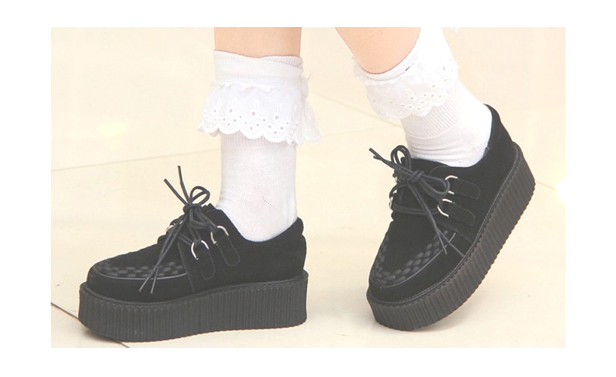 black platform dolly shoes